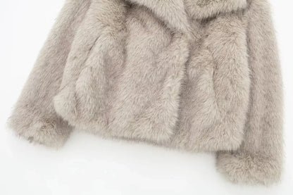 Cropped Faux Fur Coat