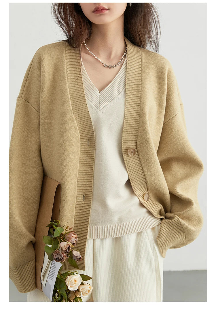 V-Neck Knit Cardigan – Spring 2025