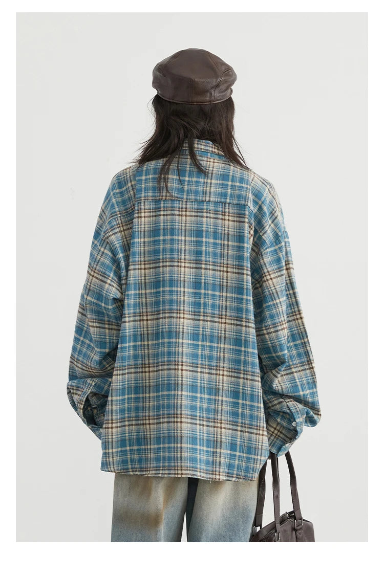 Retro Color Block Cotton Shirt – Spring/Autumn 2025 Collection