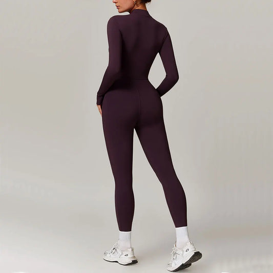 Women’s Velvet Yoga Jumpsuit – Soft Stretch Fitness Bodysuit