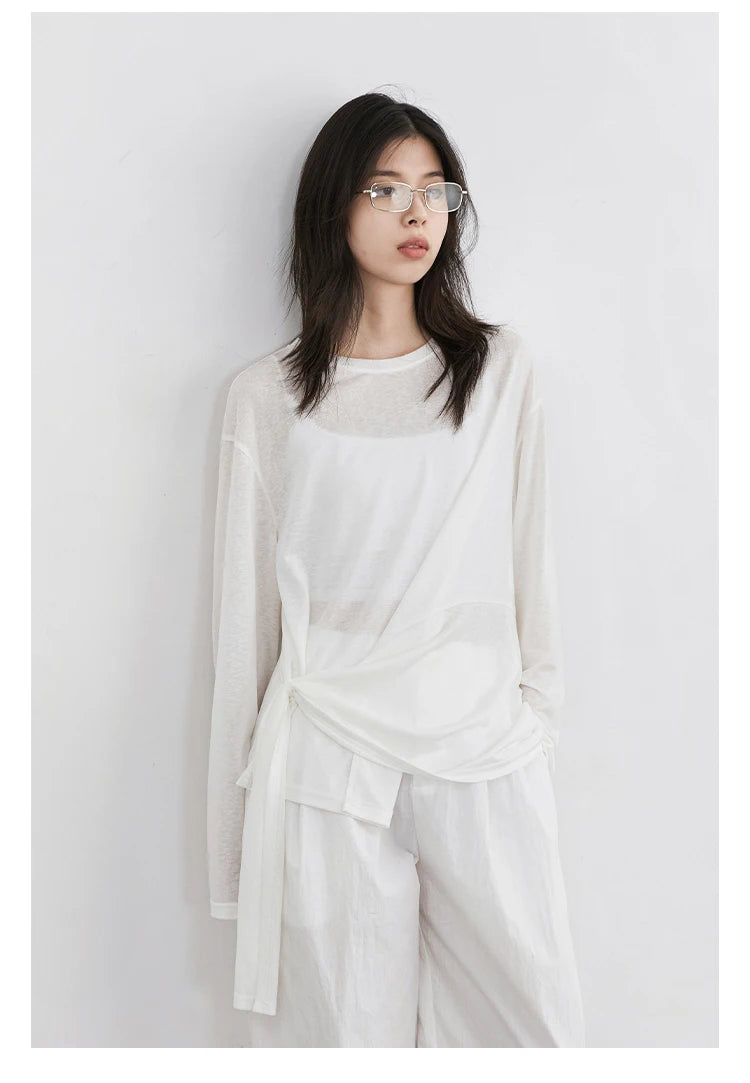 Elegant Long Sleeve Pullover Tee – Spring 2025 Collection