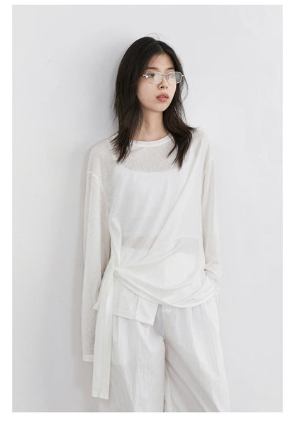 Elegant Long Sleeve Pullover Tee – Spring 2025 Collection