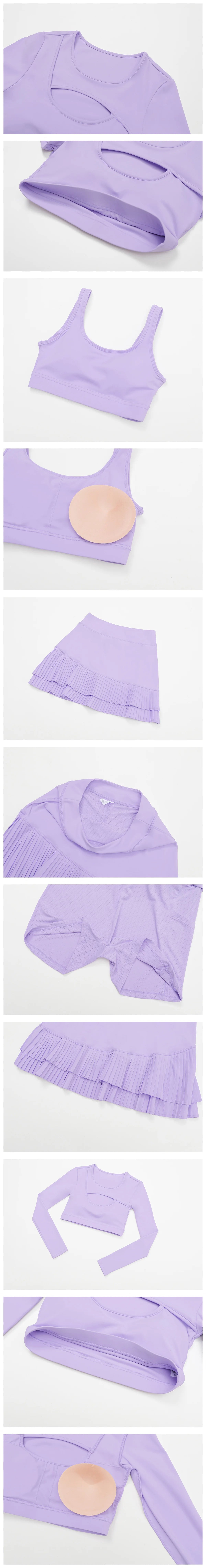 Women’s 3PCS Yoga Set – Long Sleeve Crop Top