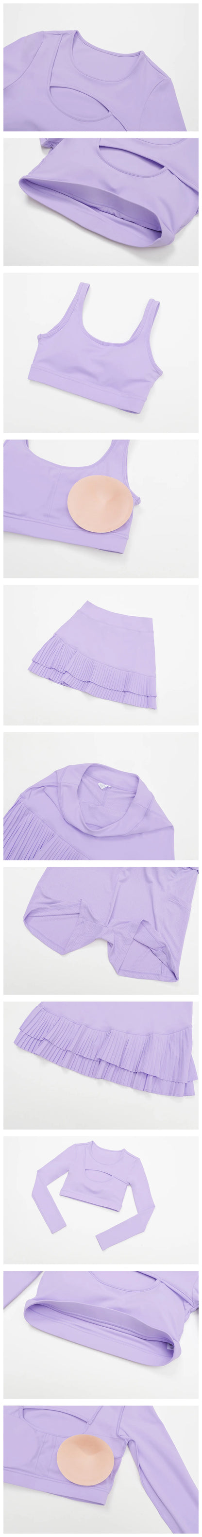 Women’s 3PCS Yoga Set – Long Sleeve Crop Top