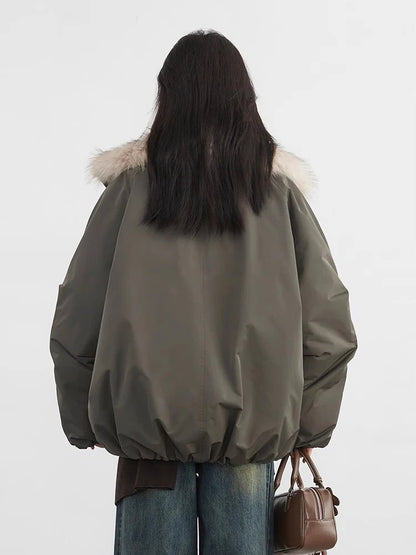 Korean Faux Fur Down Coat – Autumn/Winter 2025 Collection