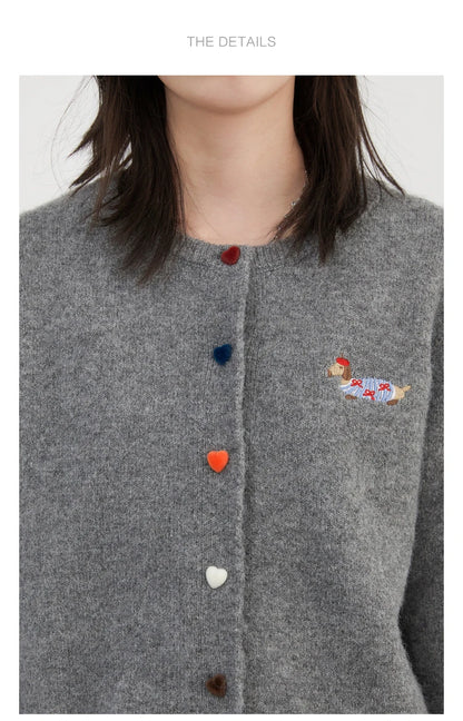 Embroidered Love Button Cardigan – Spring/Autumn 2025 Collection