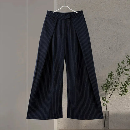 Striped Pleated Wide Leg Pants – Autumn 2025