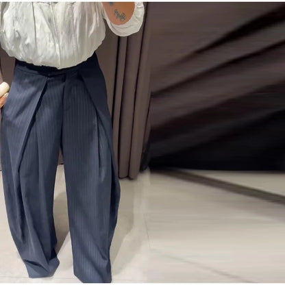 Striped Pleated Wide Leg Pants – Autumn 2025