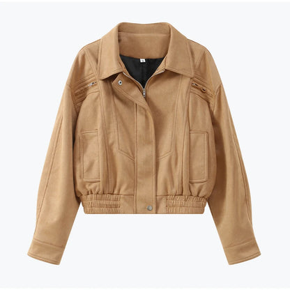 Brown Suede Cropped Jacket – Autumn 2025