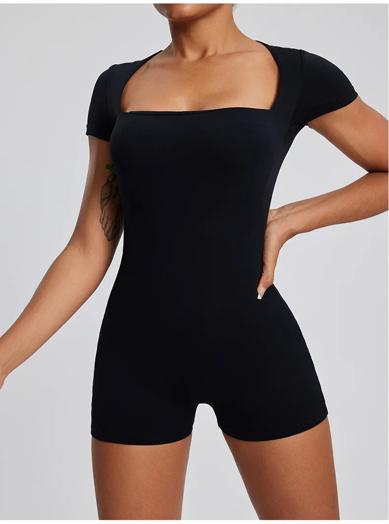 Women’s One-Piece Yoga Set – Seamless Stretch Fitness Bodysuit
