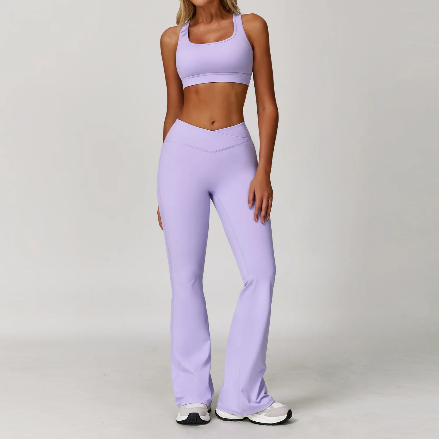 Women’s 3PCS Yoga Set – Long Sleeve Crop Top