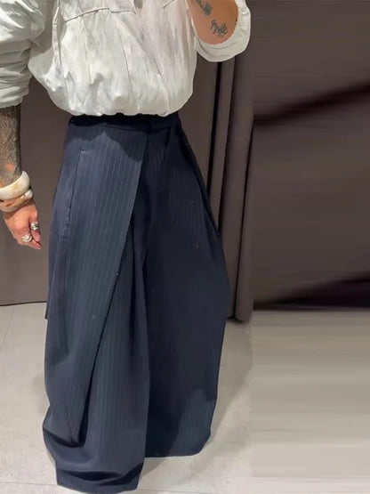 Striped Pleated Wide Leg Pants – Autumn 2025