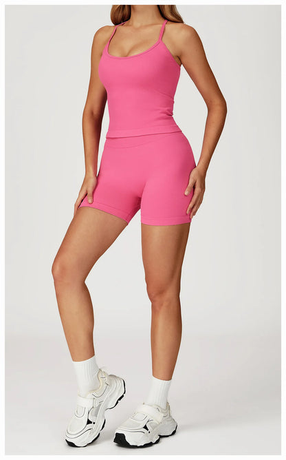 Women’s 2PCS Seamless Yoga Set – Zipper Long Sleeve Crop Top and High Waist Leggings