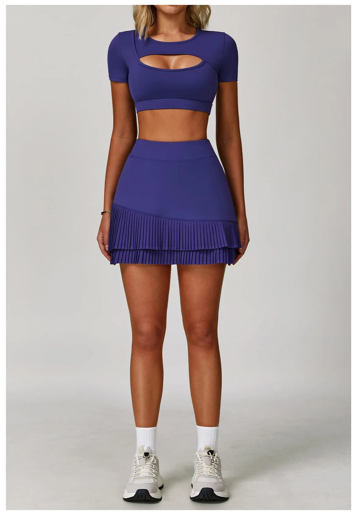 Women’s 3PCS Yoga Set – Long Sleeve Crop Top