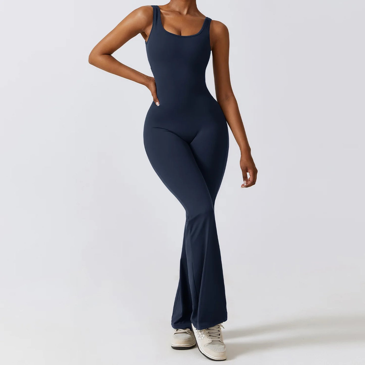 Women’s Gym Training Jumpsuit – Seamless Push-Up Yoga Bodysuit