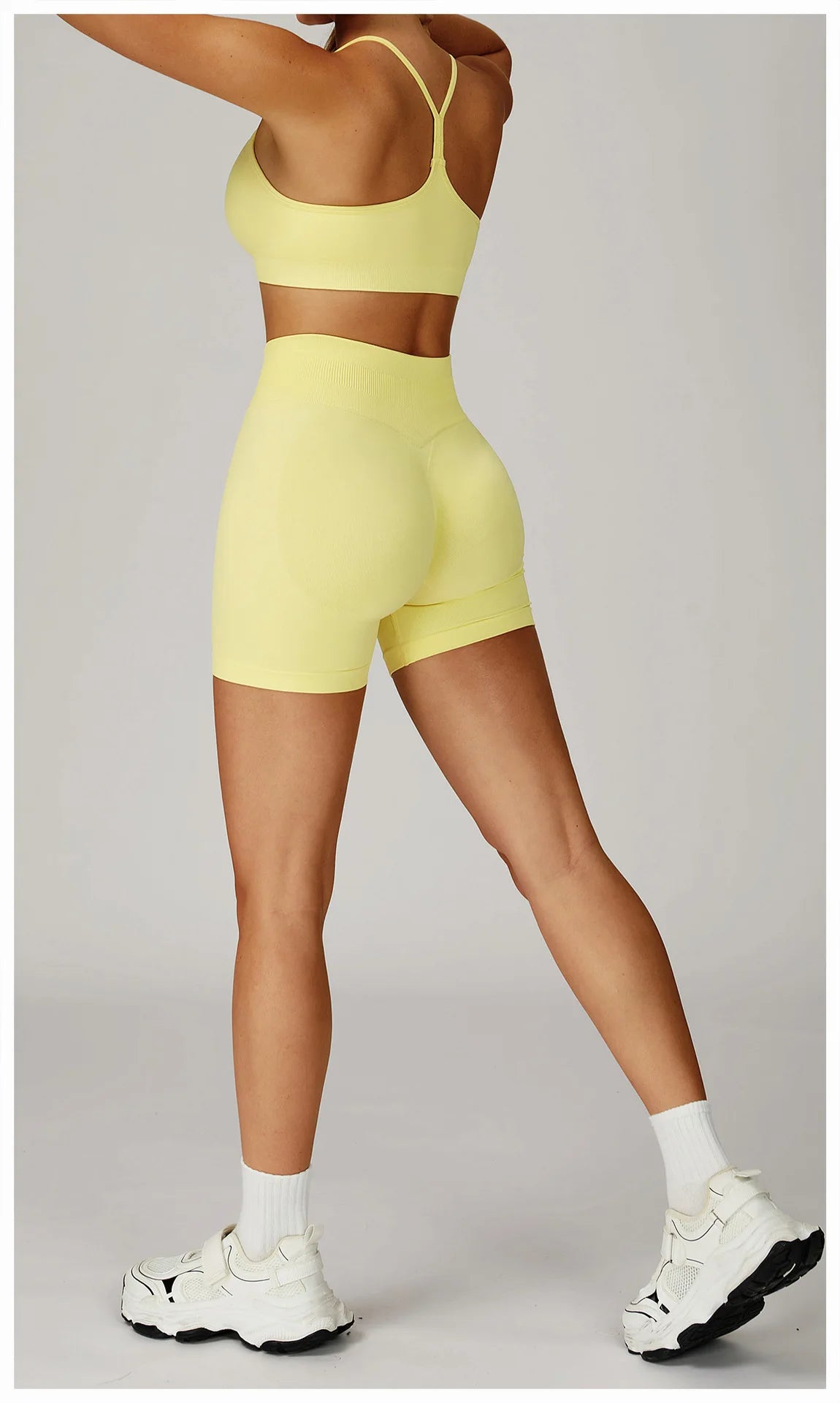 Women’s 2PCS Seamless Yoga Set – Zipper Long Sleeve Crop Top and High Waist Leggings