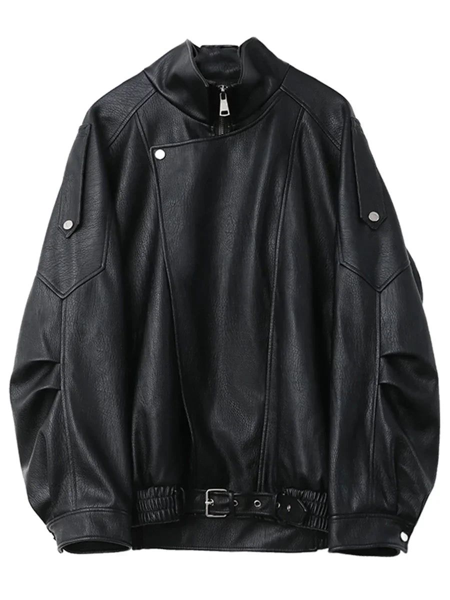 Retro PU Leather Jacket – Spring/Autumn 2025