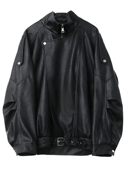 Retro PU Leather Jacket – Spring/Autumn 2025