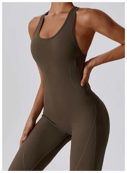 Women’s Yoga Jumpsuit – Push-Up Activewear Bodysuit