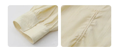 Korean V-Neck Lace-Up Blouse – Spring/Summer 2025 Collection