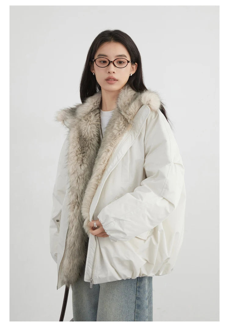 Korean Faux Fur Down Coat – Autumn/Winter 2025 Collection