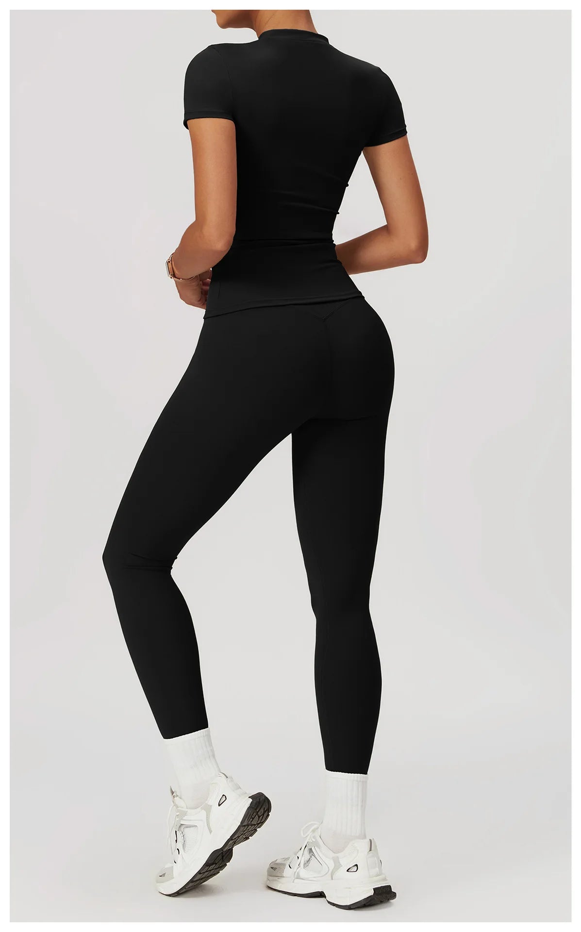 Women’s 2PCS Yoga Skirt Set – Short Sleeve Crop Top and High Waist Leggings