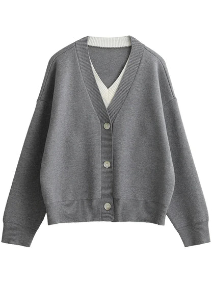 V-Neck Knit Cardigan – Spring 2025