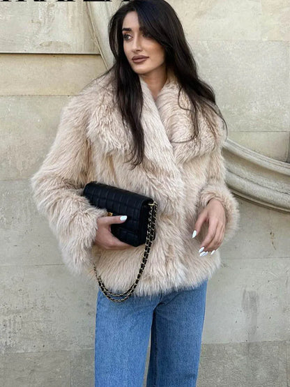 Cropped Faux Fur Coat