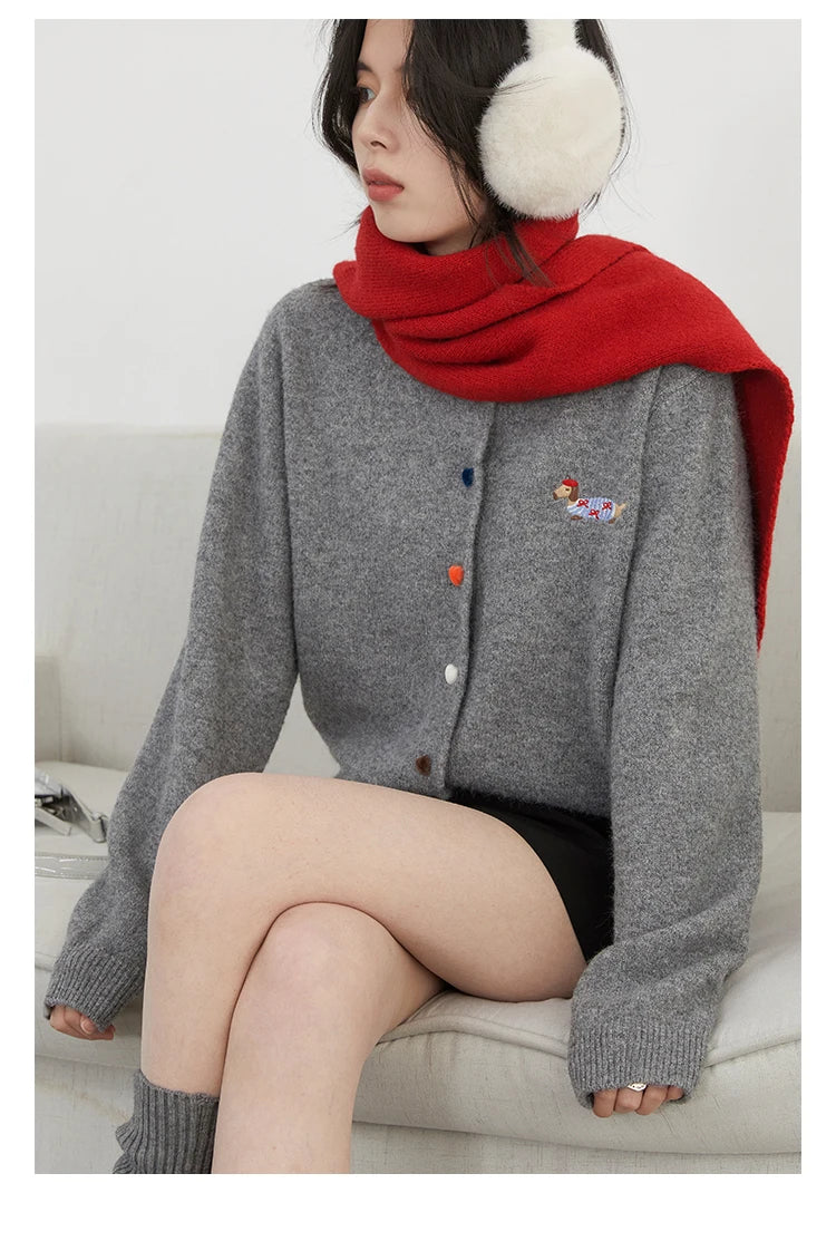 Embroidered Love Button Cardigan – Spring/Autumn 2025 Collection