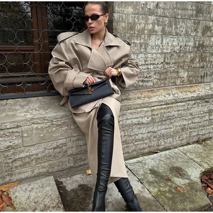 Lace-Up Cropped Trench Coat – Fall 2025