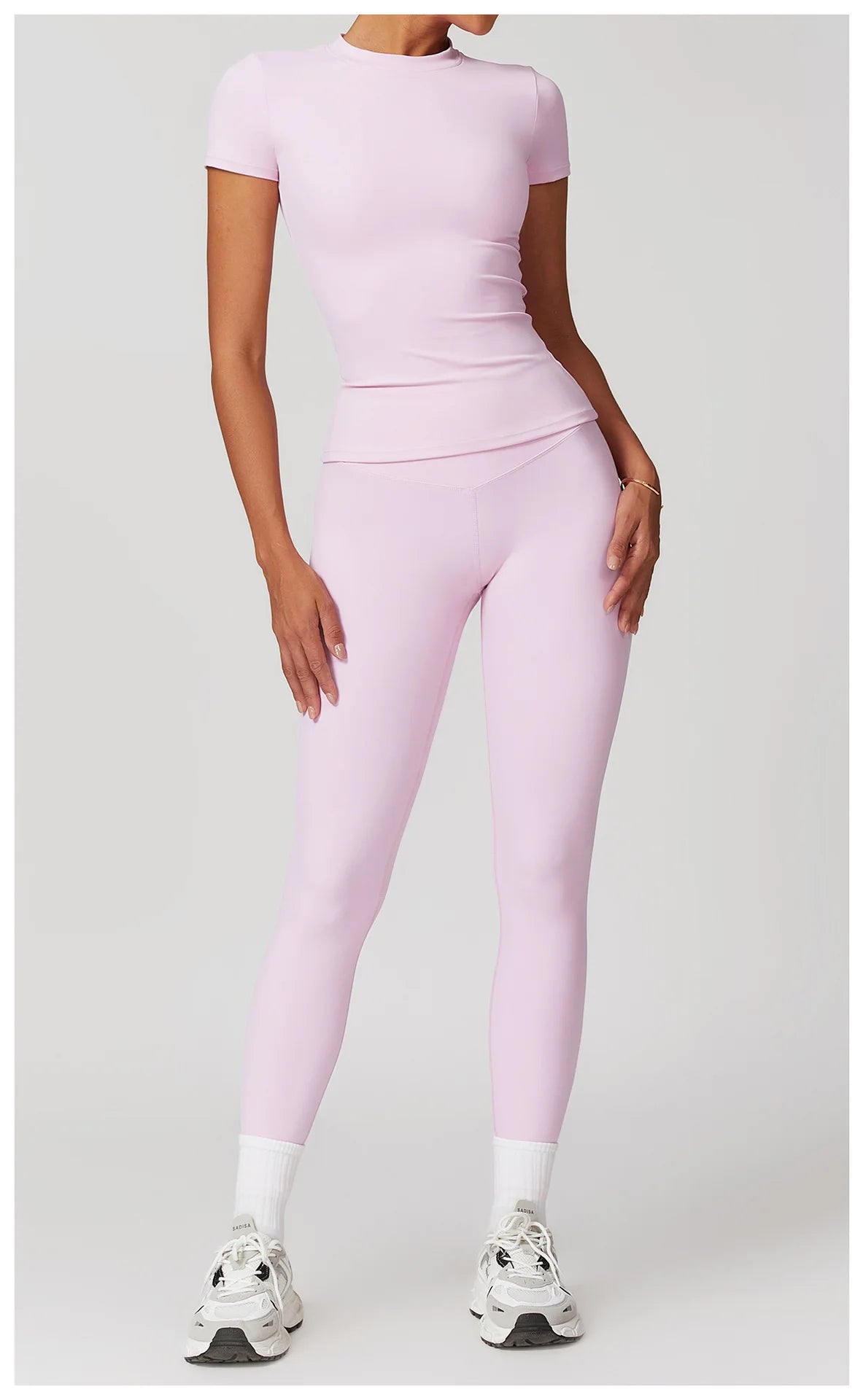 Women’s 2PCS Yoga Skirt Set – Short Sleeve Crop Top and High Waist Leggings