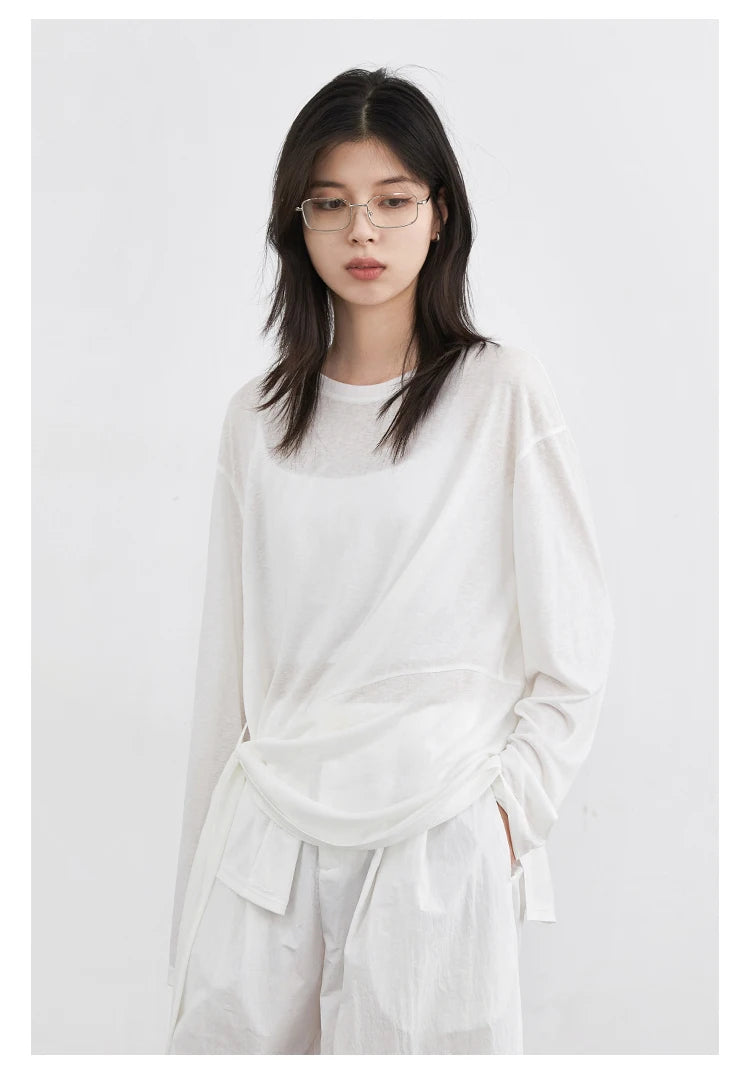 Elegant Long Sleeve Pullover Tee – Spring 2025 Collection