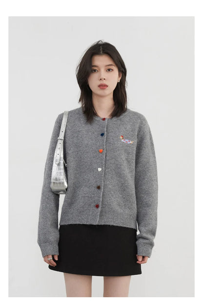 Embroidered Love Button Cardigan – Spring/Autumn 2025 Collection
