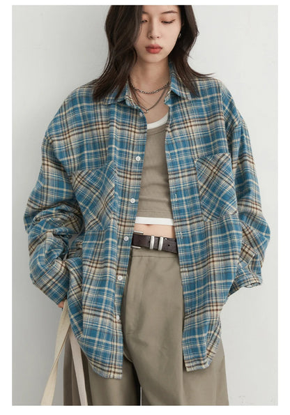 Retro Color Block Cotton Shirt – Spring/Autumn 2025 Collection