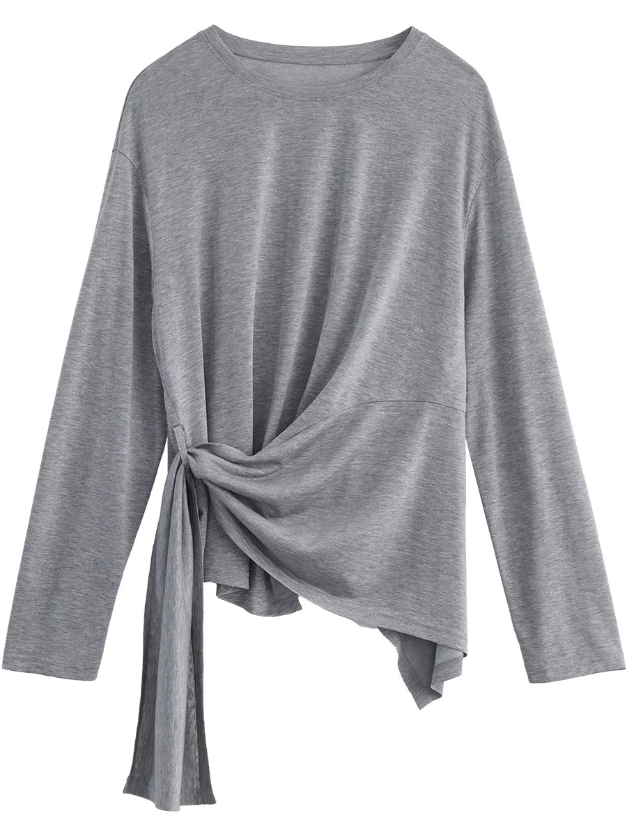 Elegant Long Sleeve Pullover Tee – Spring 2025 Collection