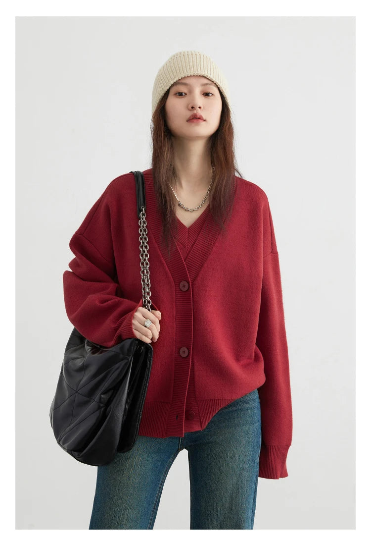 V-Neck Knit Cardigan – Spring 2025