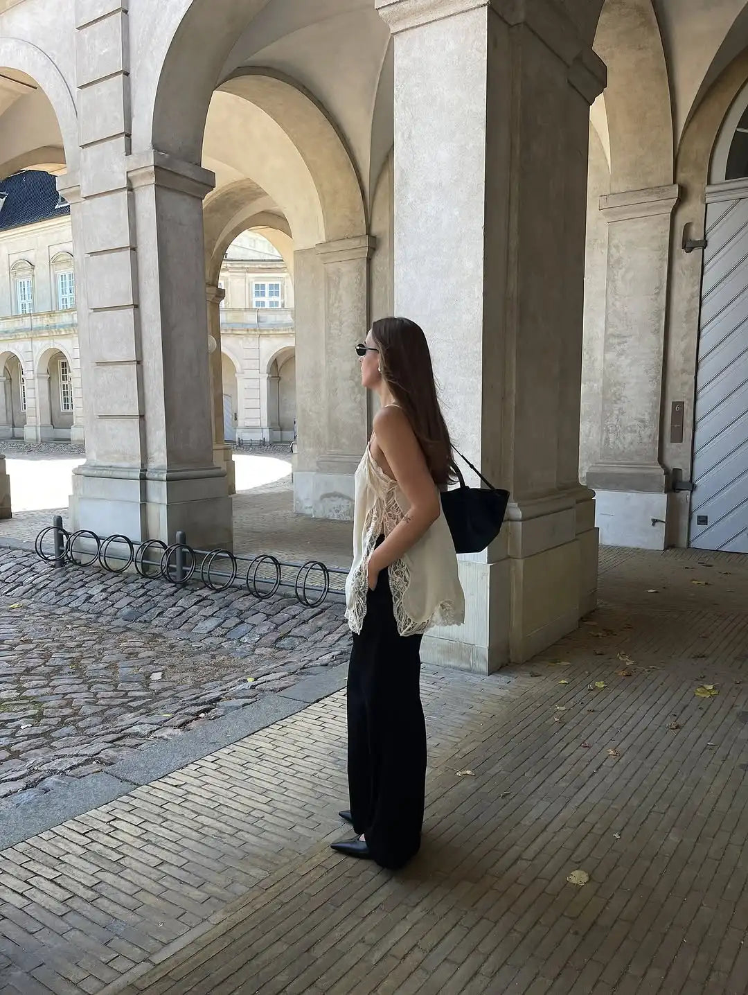 Lace Patchwork V-Neck Top – Summer 2025