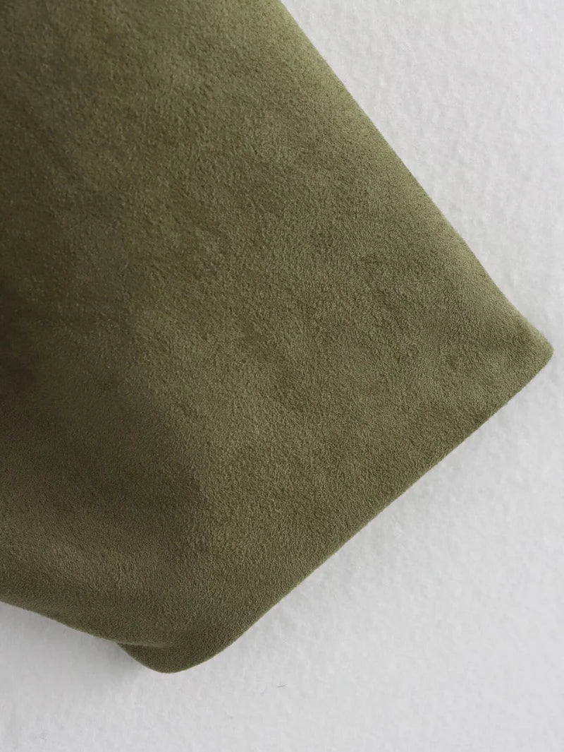 Women Suede Bomber Jacket