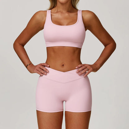 Women’s 3PCS Yoga Set – Long Sleeve Crop Top