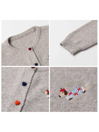 Embroidered Love Button Cardigan – Spring/Autumn 2025 Collection