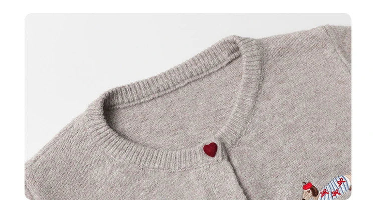 Embroidered Love Button Cardigan – Spring/Autumn 2025 Collection