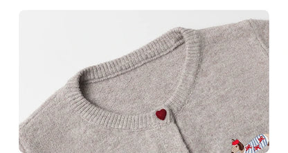 Embroidered Love Button Cardigan – Spring/Autumn 2025 Collection
