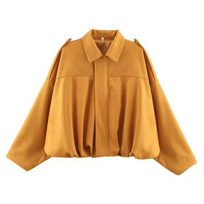 Women Suede Bomber Jacket