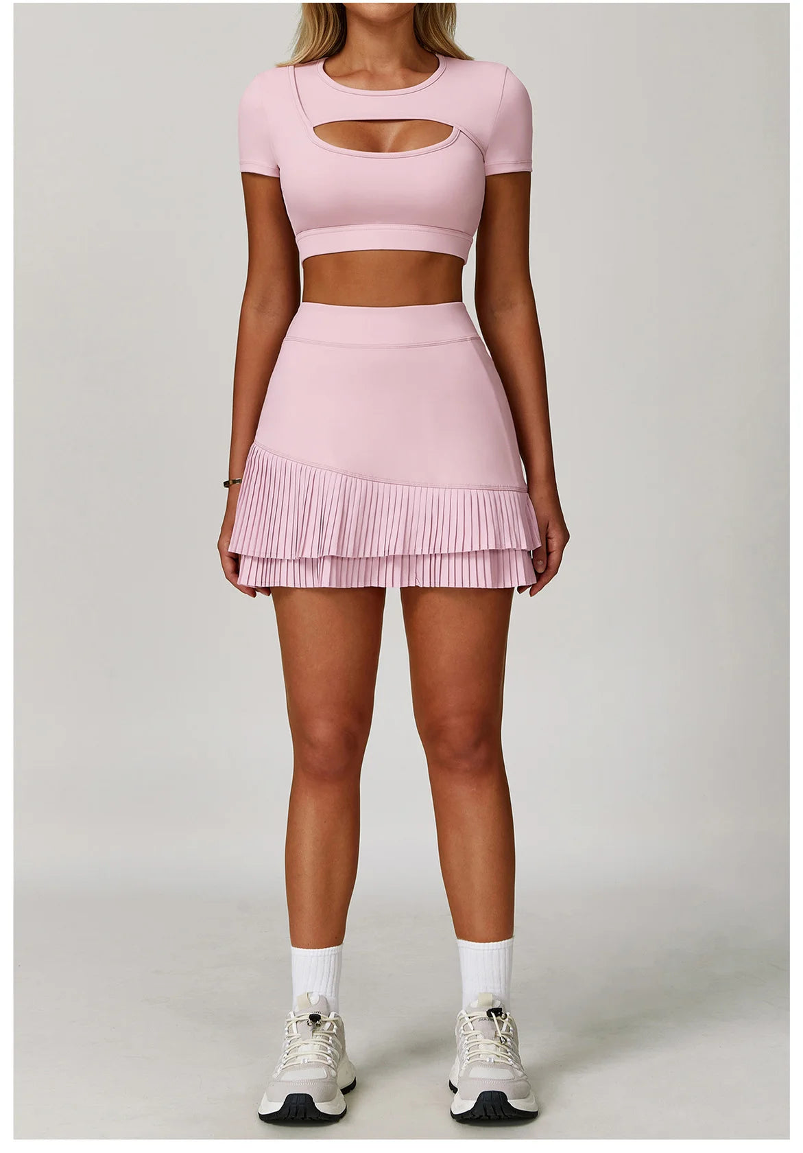 Women’s 3PCS Yoga Set – Long Sleeve Crop Top