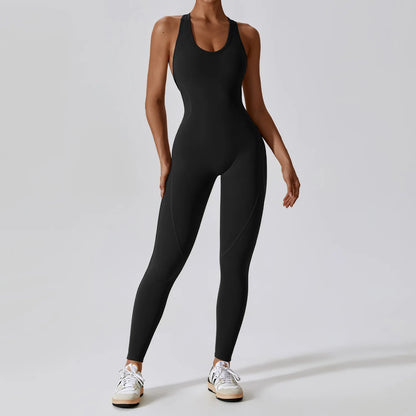 Women’s Yoga Jumpsuit – Push-Up Activewear Bodysuit