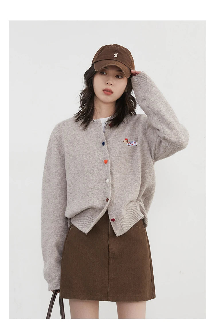 Embroidered Love Button Cardigan – Spring/Autumn 2025 Collection
