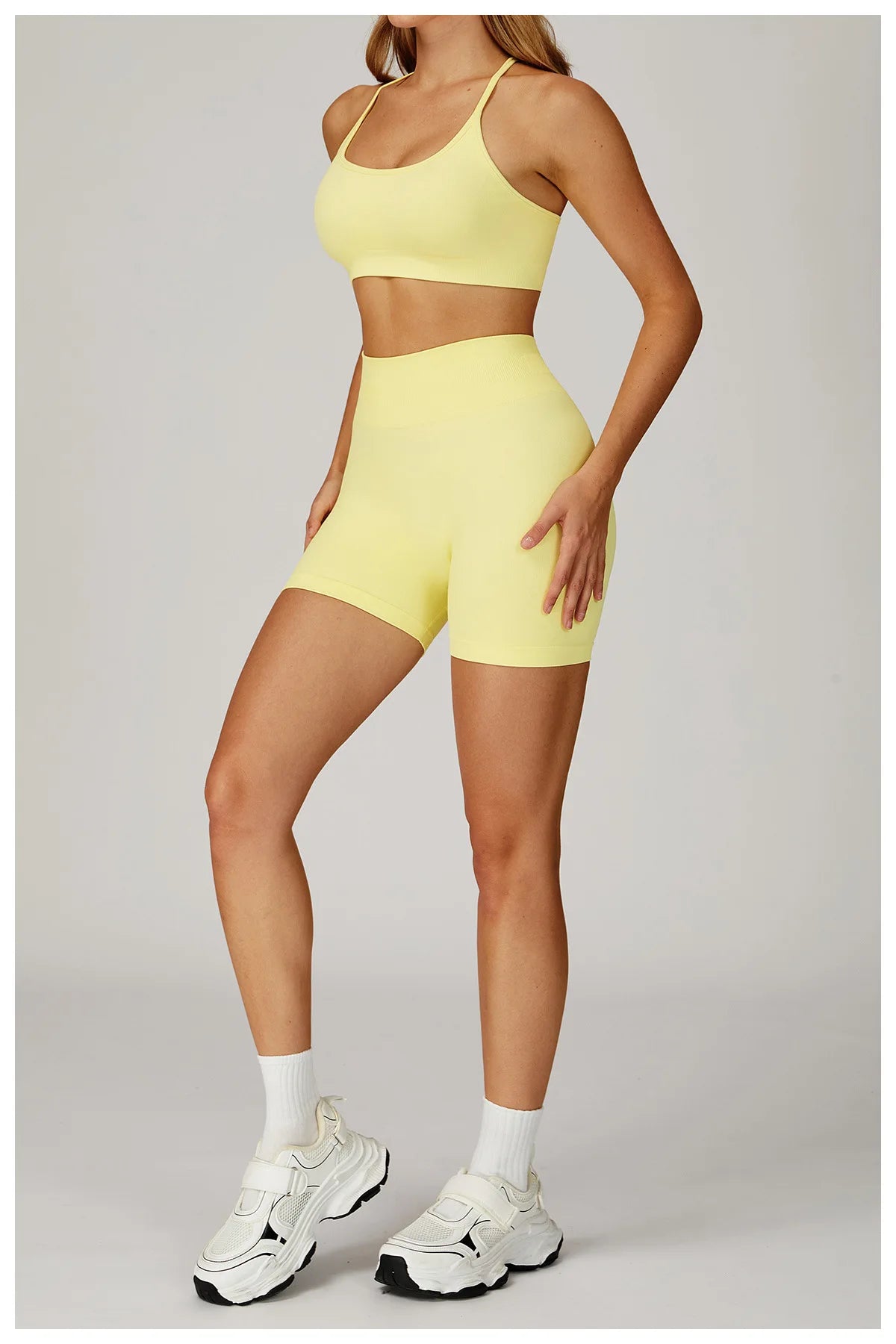 Women’s 2PCS Seamless Yoga Set – Zipper Long Sleeve Crop Top and High Waist Leggings