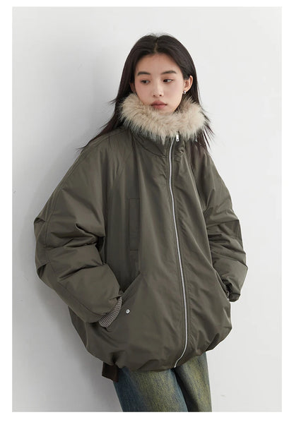 Korean Faux Fur Down Coat – Autumn/Winter 2025 Collection