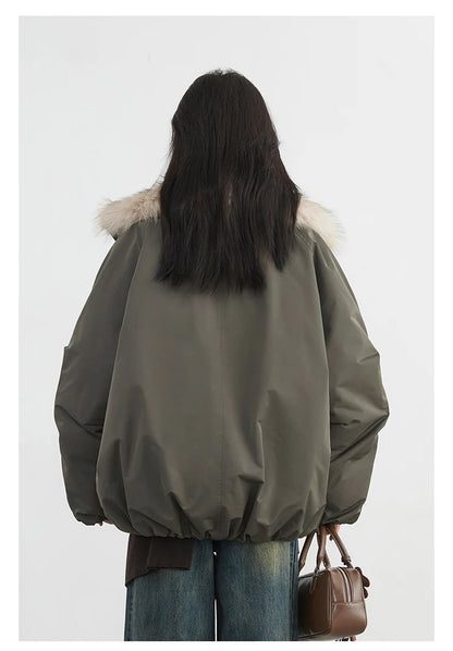 Korean Faux Fur Down Coat – Autumn/Winter 2025 Collection