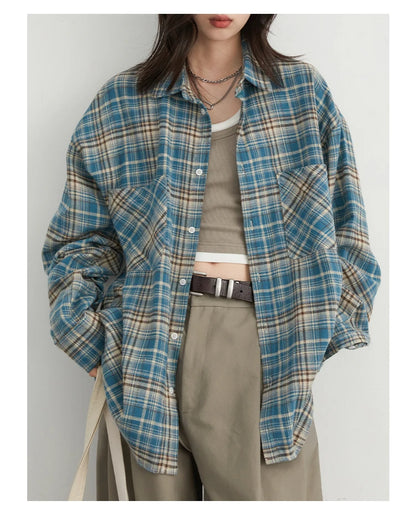 Retro Color Block Cotton Shirt – Spring/Autumn 2025 Collection